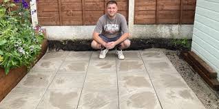 A Greenhouse Base With Paving Slabs