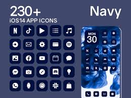 Ios Navy App Icons 230 Blue Minimal Ios