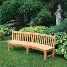 Armless Curved Garden Bench Country
