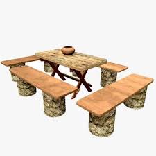 3d Model Nature Wooden Table With