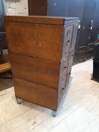 Vintage Industrial Oak Filing Cabinet