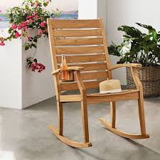 Logan Teak Patio Rocking Chair With