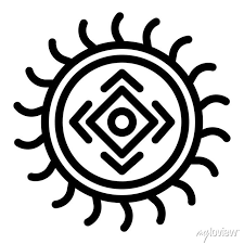 Sun Tribal Amulet Icon Outline Sun