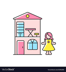 Dollhouse Rgb Color Icon Royalty Free