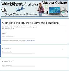 Completing The Square Worksheet 6