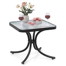 Metal Frame Patio Square End Table