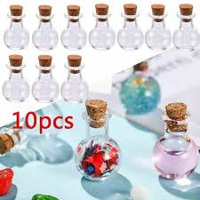 10x Small Glass Vials With Cork Top