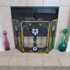 Stained Glass Fireplace Screen