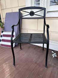Set Of Four Metal Outdoor Chairs Vgc