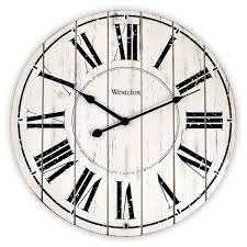 Westclox 18 In Whitewash Wood Wall Clock