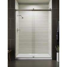 Kohler K 706013 L Nx Brushed Nickel Levity 82 X 59 5 8 Sliding Shower Door With 3 8 Crystal Clear Glass