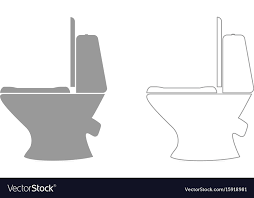 Toilet Bowl Grey Set Icon Royalty Free