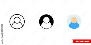 Simple Person Icon Of 3 Types Color