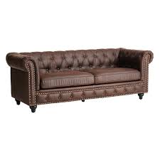 Providence Chesterfield Brown Faux