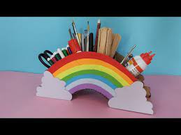 Diy Rainbow Pen Holder From Cardboard