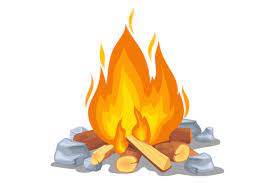 Campfire Cartoon Icon Burning Wood