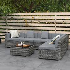 Outsunny 7pc Rattan Furniture Set W