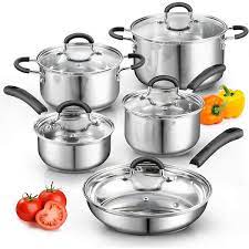 10 Piece Stainless Steel Cookware Sets