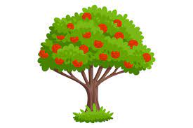 Apple Tree Icon Cartoon Red Fruit