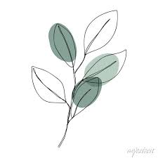 Leaves Icon Line Art Tropical Wall