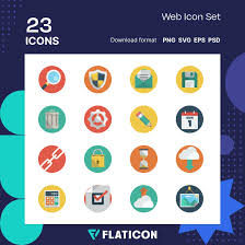 Web Icon Set Icon Pack Flat Circular
