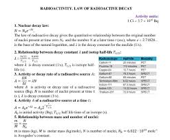 Radioactivity Law Of Radioactive Decay