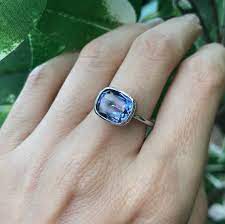 Rectangle Mystic Topaz Ring Solitaire