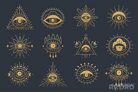 Gold Mystic Esoteric Signs Posters