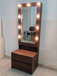 Brown Led Wooden Dressing Table For