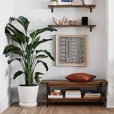 Linear Cool Walnut Wood Wall Shelves