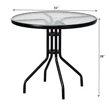 Black Round Metal Outdoor Dining Table