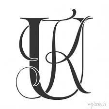 Uk Ku Monogram Logo Calligraphic