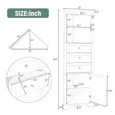 Magic Home 23 In Green Triangle Tall Cabinet With 3 Drawers And Adjustable Shelves For Bathroom Kitchen Living Room