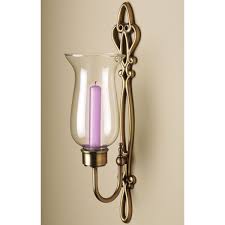 Aged Brass Antique Hurricane Sconce