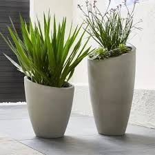 Off White Modern Outdoor Plant Pot At