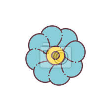 Isolated Blue Flower Icon Vector Design