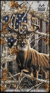 Real Tree Patriotic Deer Panel By Print