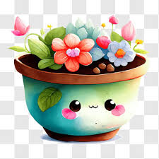 Cute Cartoon Plant Pot With