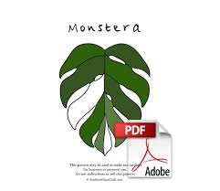 Monstera Stained Glass Pattern Pdf