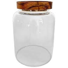 1200 Ml Glass Storage Jar With Wood Lid