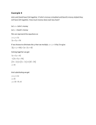 Solving Simultaneous Equations Csec