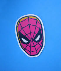 Pink Spider Man Clear Vinyl Sticker 80s