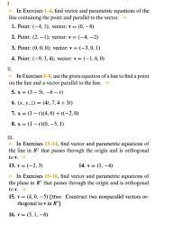 Find Vector And Parametric Equations Of