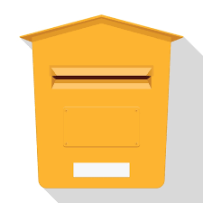 Yellow Classic Post Box Mail Box Icon