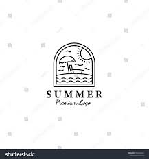 Holiday Summer Umbrella Logo Icon