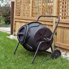Koolscapes Wheeled Tumbling Composter 50 Gallon Black