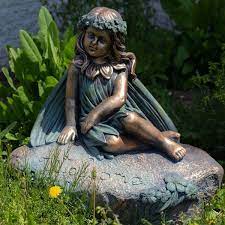 Sitting Fairy Garden Statue Iris