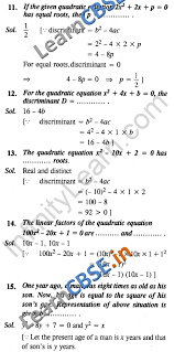 Class 10 Maths Quadratic Equations
