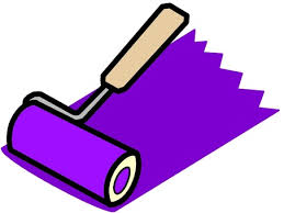 Roller Icon Painting With Purple Paint