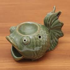 Green Ceramic Koi Fish Oil Warmer